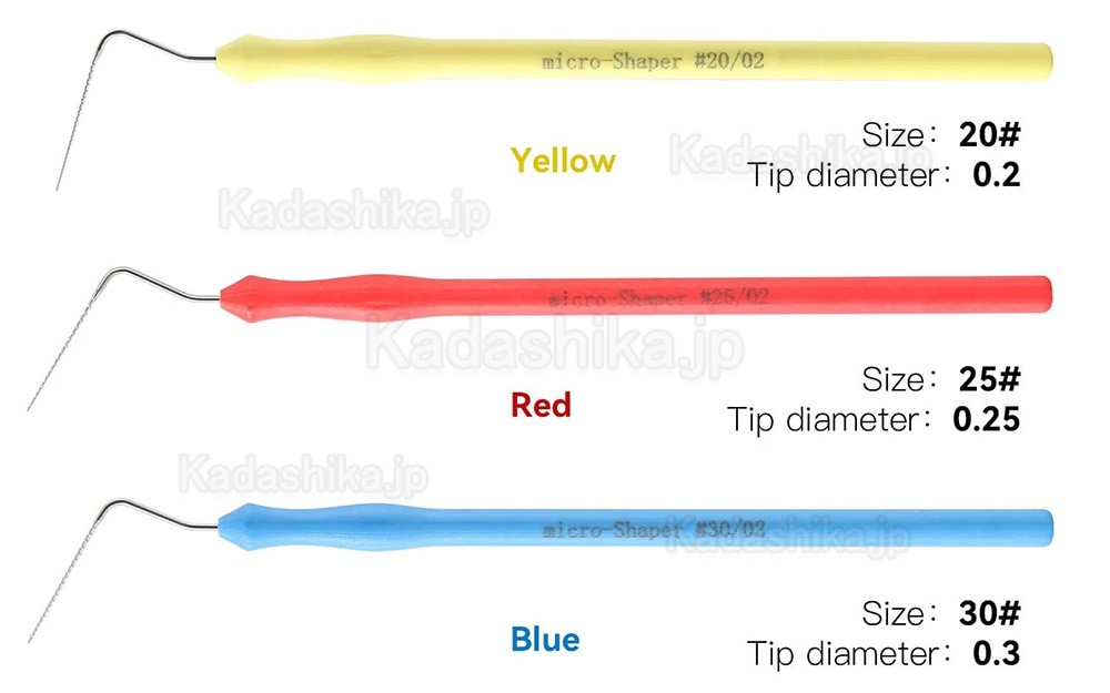 歯科ハンドファイル マイクロシェイパー 02 テーパー #20 #25 #30